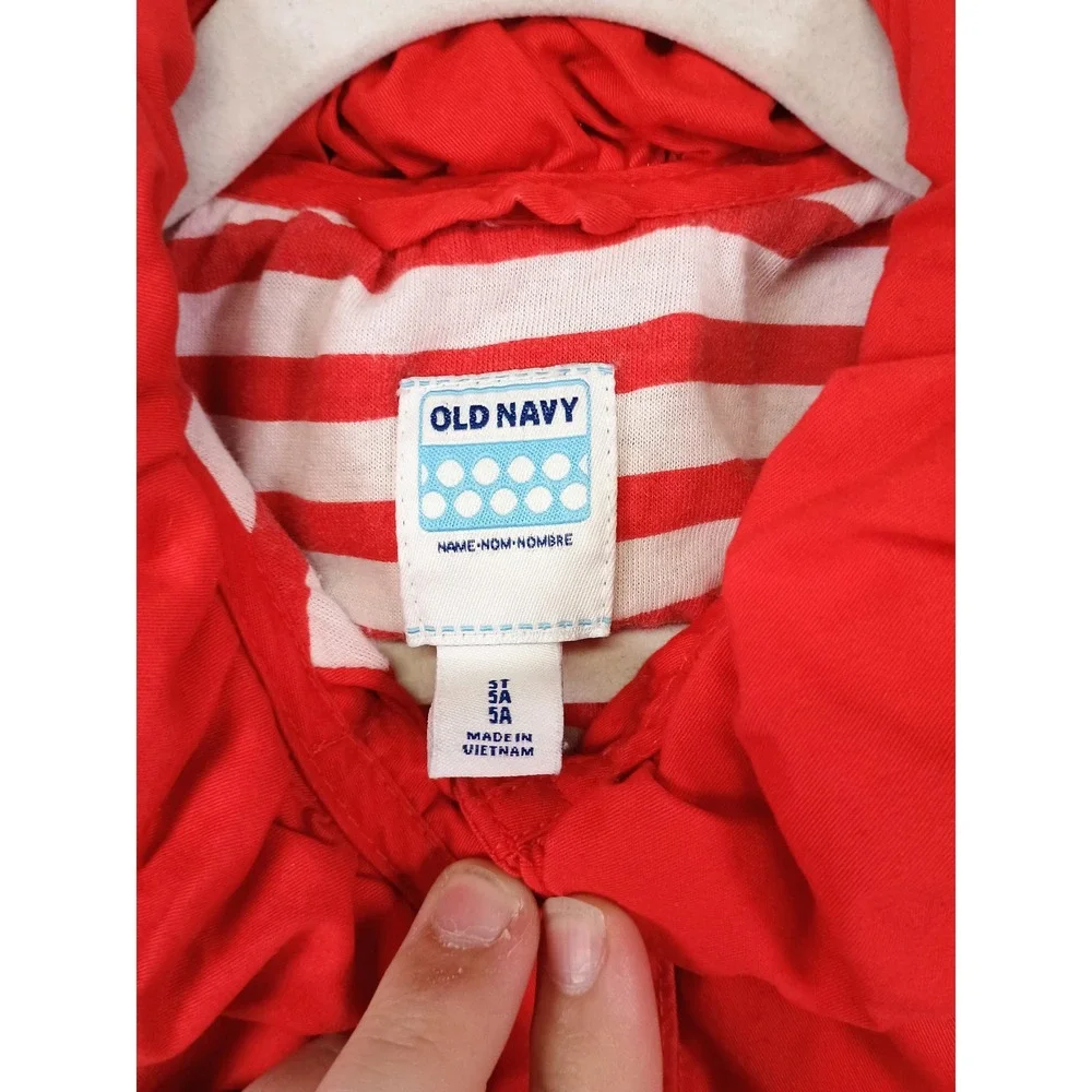 Coquette‎ Balletcore Old Navy Kids 5T Red Ruffle Collar Puff Sleeve Windbreaker